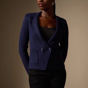L'Agence Sofia Navy Blue Knit Blazer NWOT